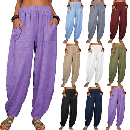 ⏰LAST DAY 49% OFF👚Women's linen and cotton wide leg pants