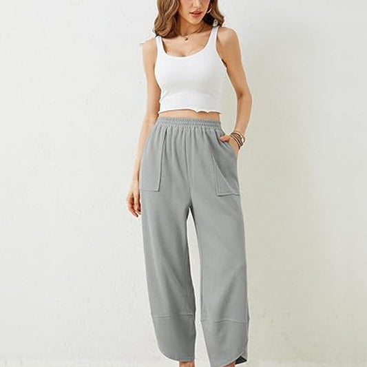 🎉Hot Sale 49% OFF🎉Women's casual ankle trousers with loose fit and elasticated waist