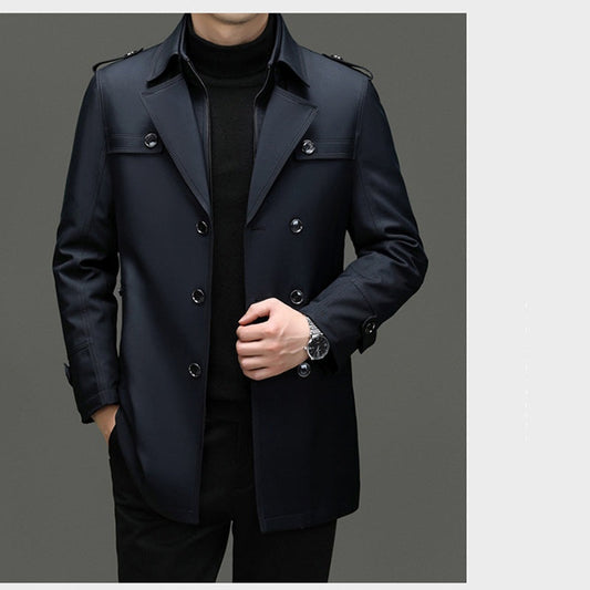 🔥55% discount🔥Men's Medium-Length Trench Coat with Detachable Inner