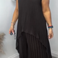 ⏳Limited Time 49% OFF🔥Laney Pleated Short Sleeve Irregular Midi Top and Elastic Waist Wide Leg Pants Set✨