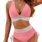 🔥2025 New Type 49% OFF💥👙High Waisted Tummy Control Color Block Bikini Sets
