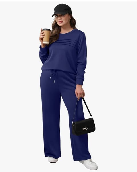 Women's Crew Neck Top & Drawstring Pants Set