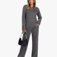 Women's Crew Neck Top & Drawstring Pants Set