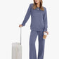 Women's Crew Neck Top & Drawstring Pants Set