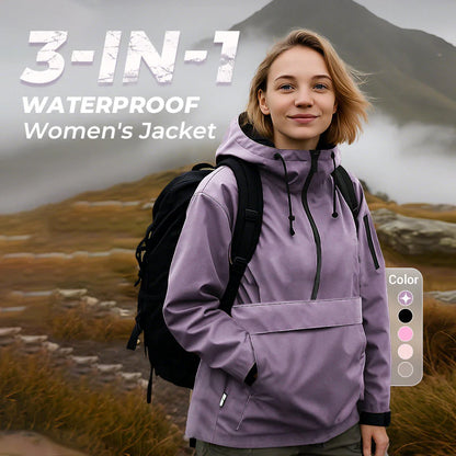 💜 LAST DAY - 49% OFF 💜 3-in-1 Waterproof Women's Jacket – Rain, Wind & Cold, All Covered