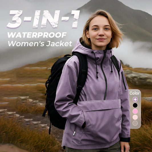💜 LAST DAY - 49% OFF 💜 3-in-1 Waterproof Women's Jacket – Rain, Wind & Cold, All Covered
