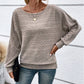 🔥👚Autumn promotion solid color round neck striped long sleeve top