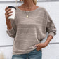 🔥👚Autumn promotion solid color round neck striped long sleeve top