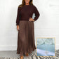 Women's solid color Long Sleeve Jumper & Pleated Bottom Dress