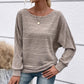 🔥👚Autumn promotion solid color round neck striped long sleeve top