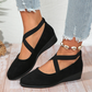 🌹Elegant Solid Color Elastic Strap Low Wedge Shoes🩰