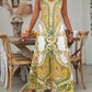 ⏳🔥2026 Hot Sale🎁Women’s Retro Print V-Neck Sleeveless Maxi Dress
