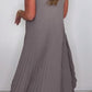 ⏳Limited Time 49% OFF🔥Laney Pleated Short Sleeve Irregular Midi Top and Elastic Waist Wide Leg Pants Set✨