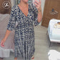 🎉LAST DAY SALE 49% OFF💖Bohemian casual print V-neck waist wrap long dress