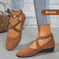 🌹Elegant Solid Color Elastic Strap Low Wedge Shoes🩰