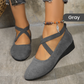 🌹Elegant Solid Color Elastic Strap Low Wedge Shoes🩰