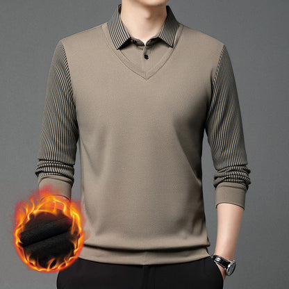 🔥Hot Sale-60% OFF🔥Striped Lapel Fake Two-piece Shirt