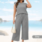 ✨2025 New Women's Casual Sleeveless Top & Wide-Leg Pants Set💃