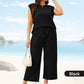 ✨2025 New Women's Casual Sleeveless Top & Wide-Leg Pants Set💃