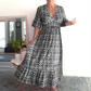 🎉LAST DAY SALE 49% OFF💖Bohemian casual print V-neck waist wrap long dress