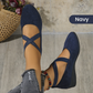 🌹Elegant Solid Color Elastic Strap Low Wedge Shoes🩰