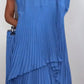 ⏳Limited Time 49% OFF🔥Laney Pleated Short Sleeve Irregular Midi Top and Elastic Waist Wide Leg Pants Set✨