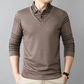 🔥 Men’s Lapel Faux Two-Piece Warm Top – Style & Warmth Combined! 🧥👔
