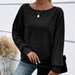 🔥👚Autumn promotion solid color round neck striped long sleeve top