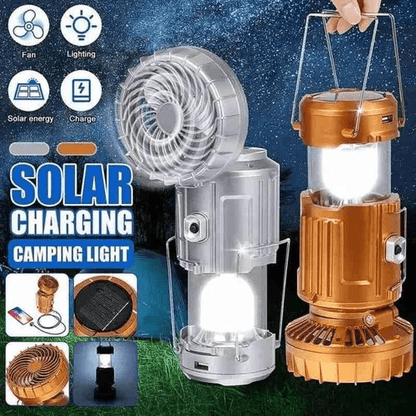 🌞Portable Stretchable Solar Lithium Battery Electric Fan + Emergency Light