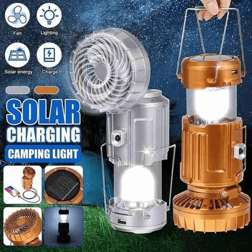 🌞Portable Stretchable Solar Lithium Battery Electric Fan + Emergency Light