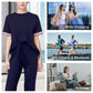 💖Limited Sale 49% OFF💖Women's Striped T-Shirt & Wide-Leg Joggers Set