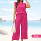 ✨2025 New Women's Casual Sleeveless Top & Wide-Leg Pants Set💃