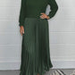 💖 Women's Solid Color Long Sleeve Jumper & Pleated Bottom Dress💖