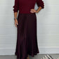 💖 Women's Solid Color Long Sleeve Jumper & Pleated Bottom Dress💖