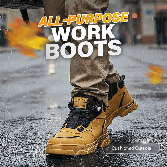 ⏰Men's outdoor swivel buckle work shoes（Waterproof, Anti-slip,Comfortable and Breathable）