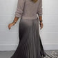 💖 Women's Solid Color Long Sleeve Jumper & Pleated Bottom Dress💖