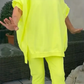 🏖️Hot Sale 49% discount💕 Round neck Split Fluorescent colour Casual suit for women