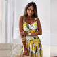🎉Limited Sale🍋Women’s Elegant Lemon Print Spaghetti Strap Flowy Long Dress