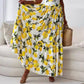🎉Limited Sale🍋Women’s Elegant Lemon Print Spaghetti Strap Flowy Long Dress