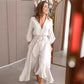 🌸Limit Time 49% OFF 💕Women's V-Neck Waisted Dress with Irregular Hem