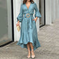 🌸Limit Time 49% OFF 💕Women's V-Neck Waisted Dress with Irregular Hem