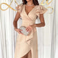 🎉Order now and save 49%🎁Sexy short sleeve dress with ruffled V neck