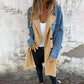 🌸Mid-Length Trench Coat with Denim Jean Stitching
