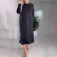 🍂Autumn Sale-50% Off💥Women's Casual Loose Leather Patchwork Dress with Pockets