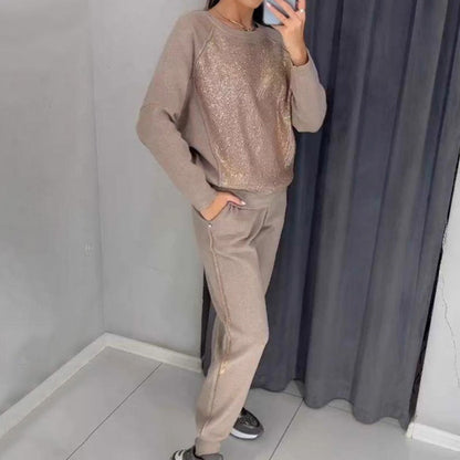 🔥LAST DAY 60% OFF✨Women's Crew Neck Top & Drawstring Pants Set