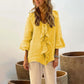 🌸2025 HOT SALE 49% OFF🌸Women's Ruffle Collar Blouse with Bell Sleeves