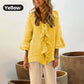 🌸2025 HOT SALE 49% OFF🌸Women's Ruffle Collar Blouse with Bell Sleeves