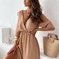 💯 Pear-shaped savior! V-neck side slit skirt|cinched waist slit, all the flesh is hidden, and the curve is fully revealed~