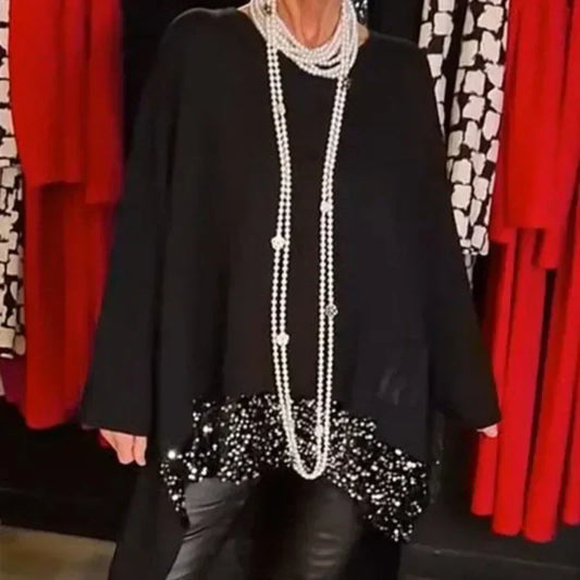 💝2025 NEW SALES - 49% OFF🔥Sequin Patchwork Top With Irregular Hem
