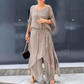 💃 Loose Top & Slit Wide-Leg Pants Chiffon 2-Piece Set✨